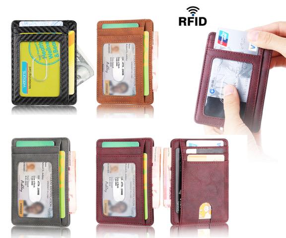Supertynn RFID lommebok - 7 kortspor + seddellomme