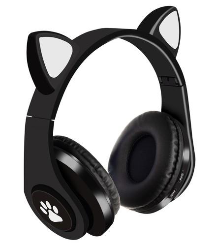 Bluetooth Stereo Hörlurar med mikrofon och kattöron / LED ljus