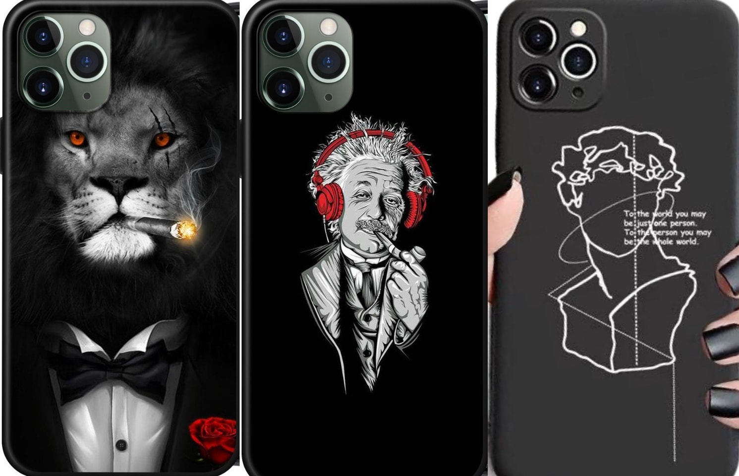 iPhone 12 & 12 Pro 3-PACK case lion Einstein Statue (1 av 5)
