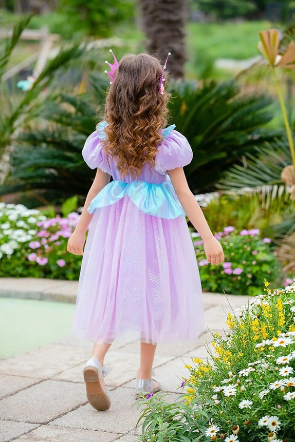 Prinsessklänning med puffärmar barn (7 av 9)