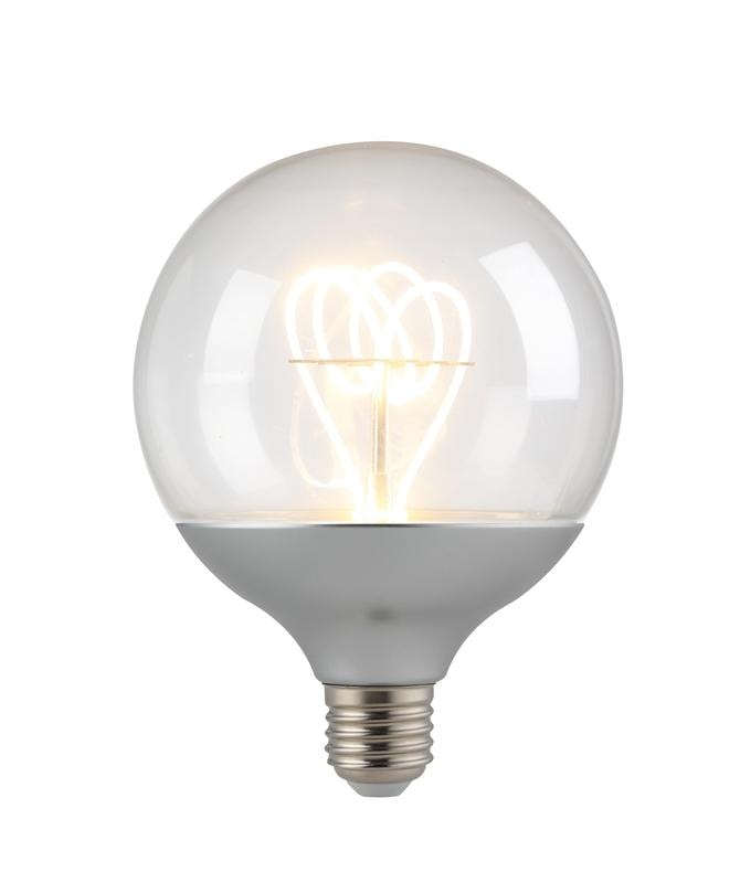 6-pack LED-dekorationslampor, silver, E27-sockel, varmvit, 2W (20lm), A120-glob (2 av 8)