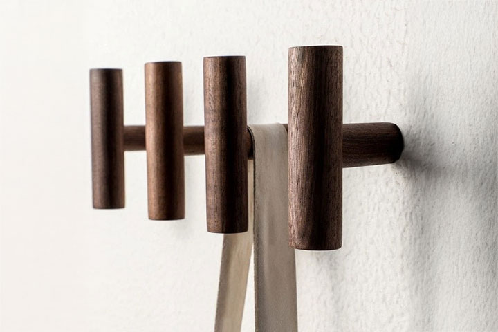 Vegghengt kleshenger, 4-pack