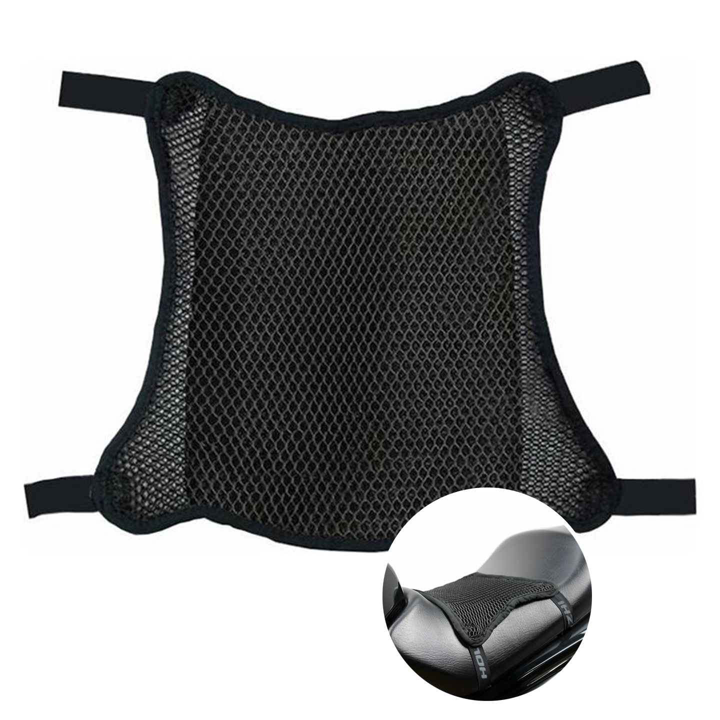 Ventilerende sadelovertrekk i 3D-mesh for MC og scooter