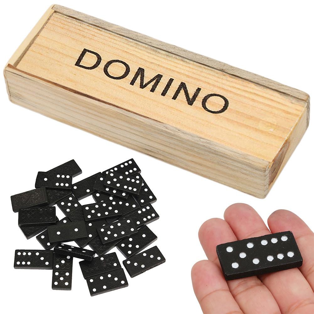 Trä dominospel i en låda 28 bitar (1 av 6)