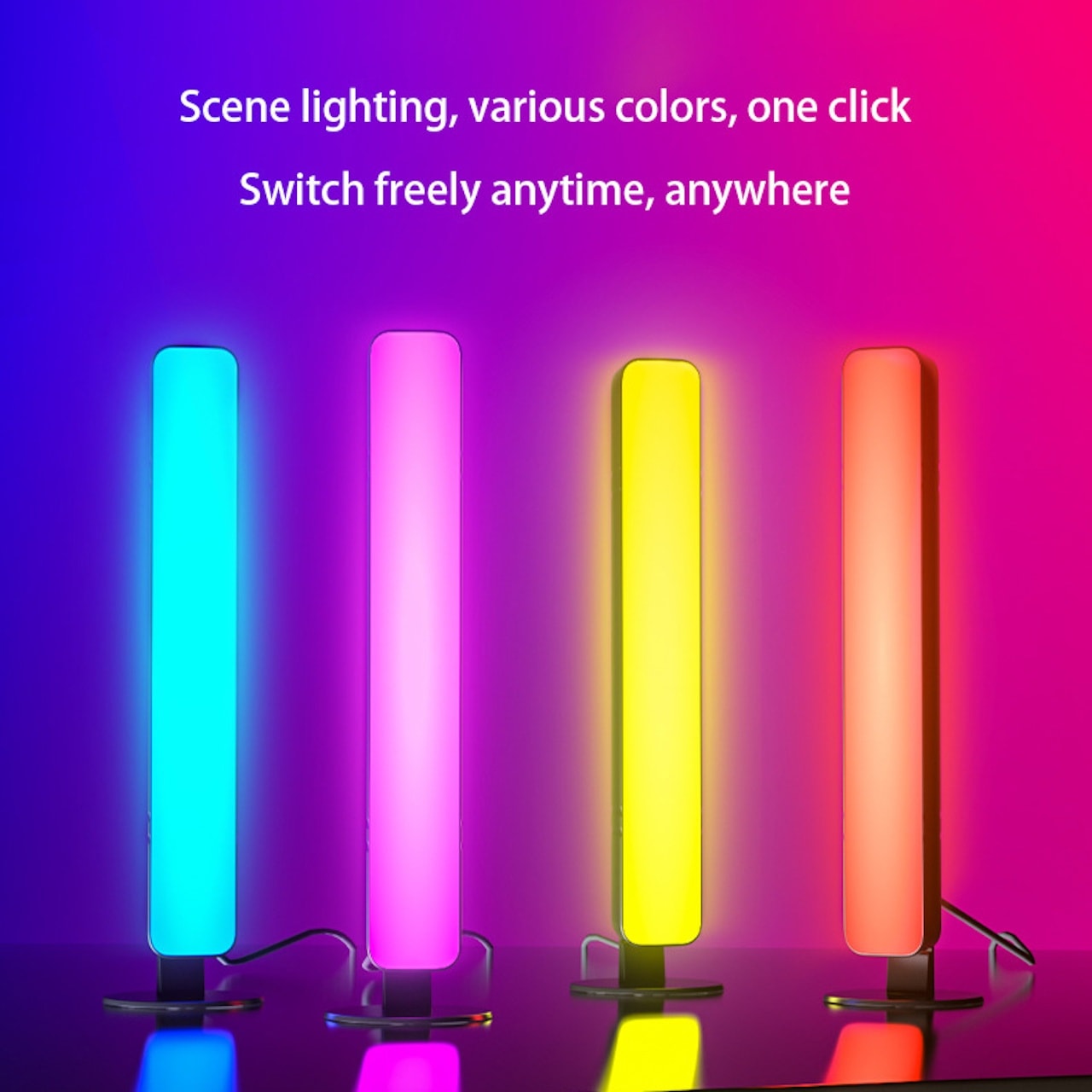 2-pack RGB Skrivbordslampor med Musiksynk och Fjärr (16 av 22)