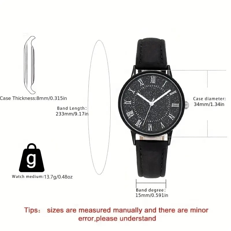 Damklocka / Armbandsur med Läderarmband (3 av 4)
