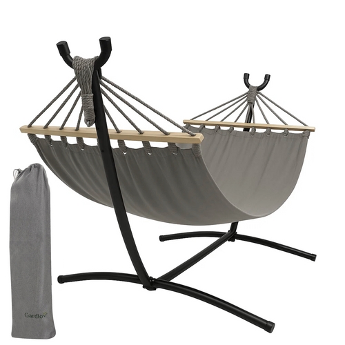 Hängmatta med stativ 200x100 cm