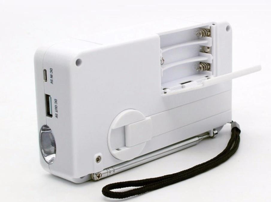 Multifunktionell Vevradio med LED-lampa - FM-radio, USB, Solcell, Dynamo RD369 (3 av 4)