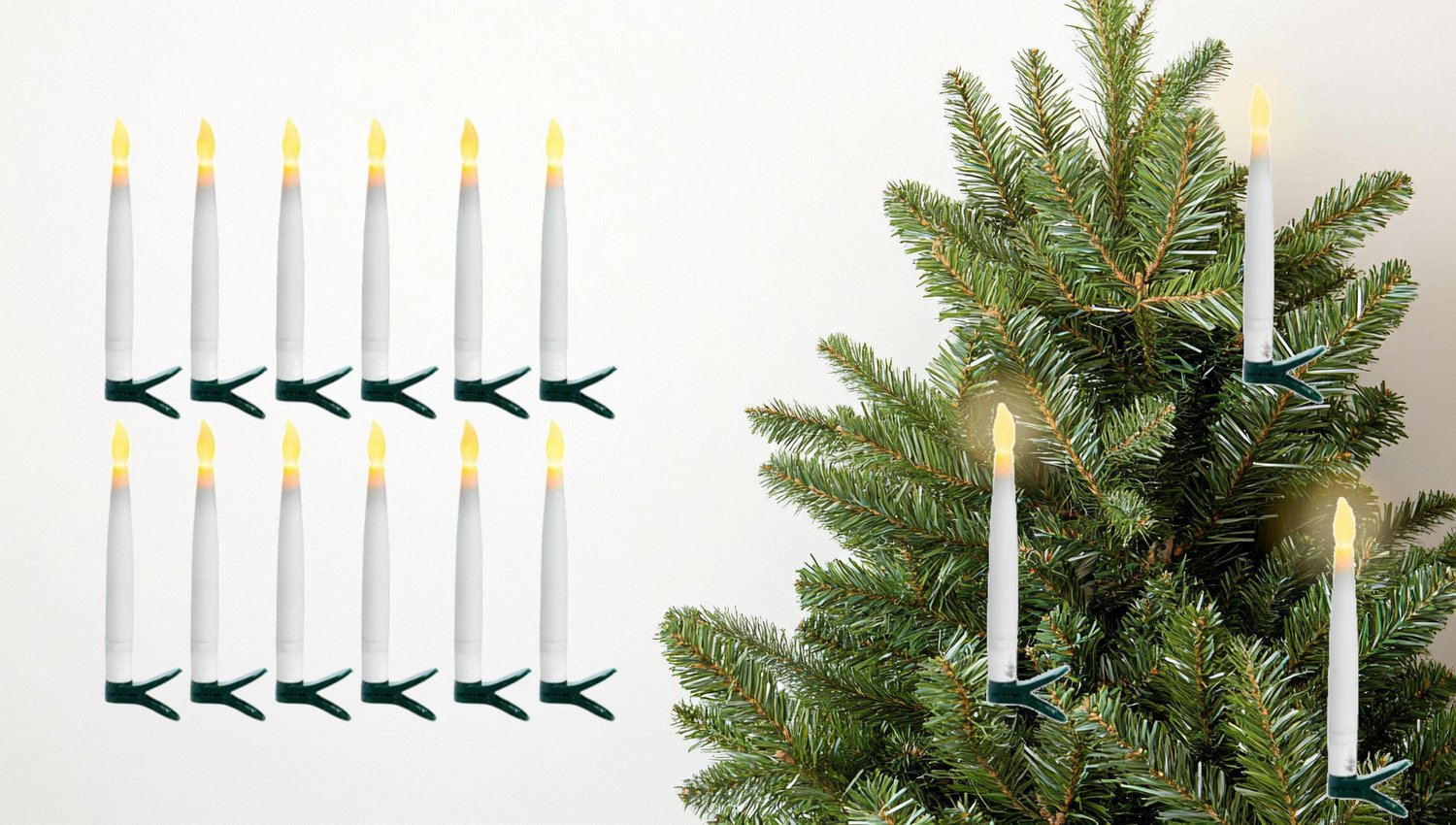 Dekorativa LED-ljus med klämfäste och fjärrkontroll 12pack