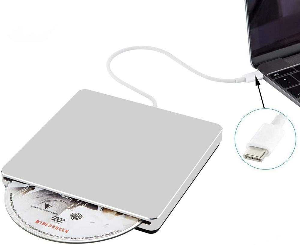 Extern CD- och DVD-spelare optisk enhet - Silver (1 av 9)