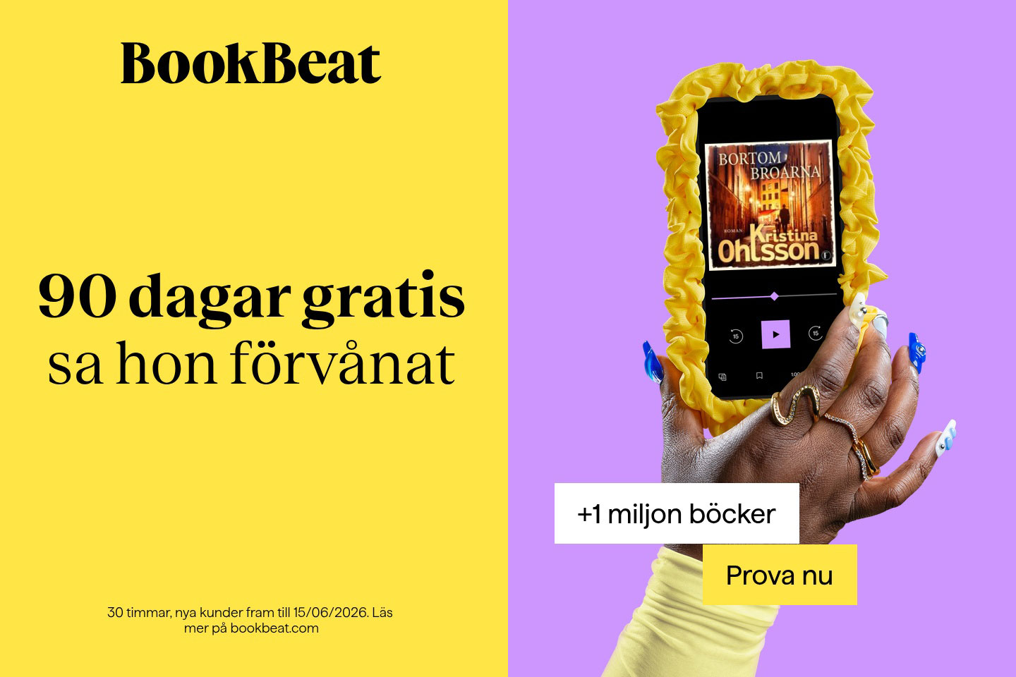 Prova BookBeat gratis i 90 dagar