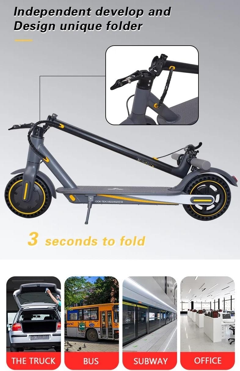 2024 - OOK-TEK V8 KickScooter Elsparkcykel - 30km/h elcykel (1 av 9)