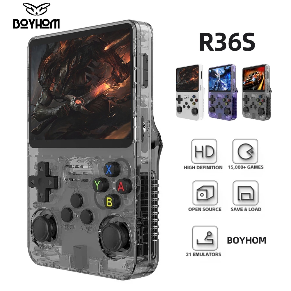 128G R36S Retro handhållen videospelskonsol Linux System 3,5 tums IPS-skärm R35s Pro Portable Pocket Video Player 64GB spel
