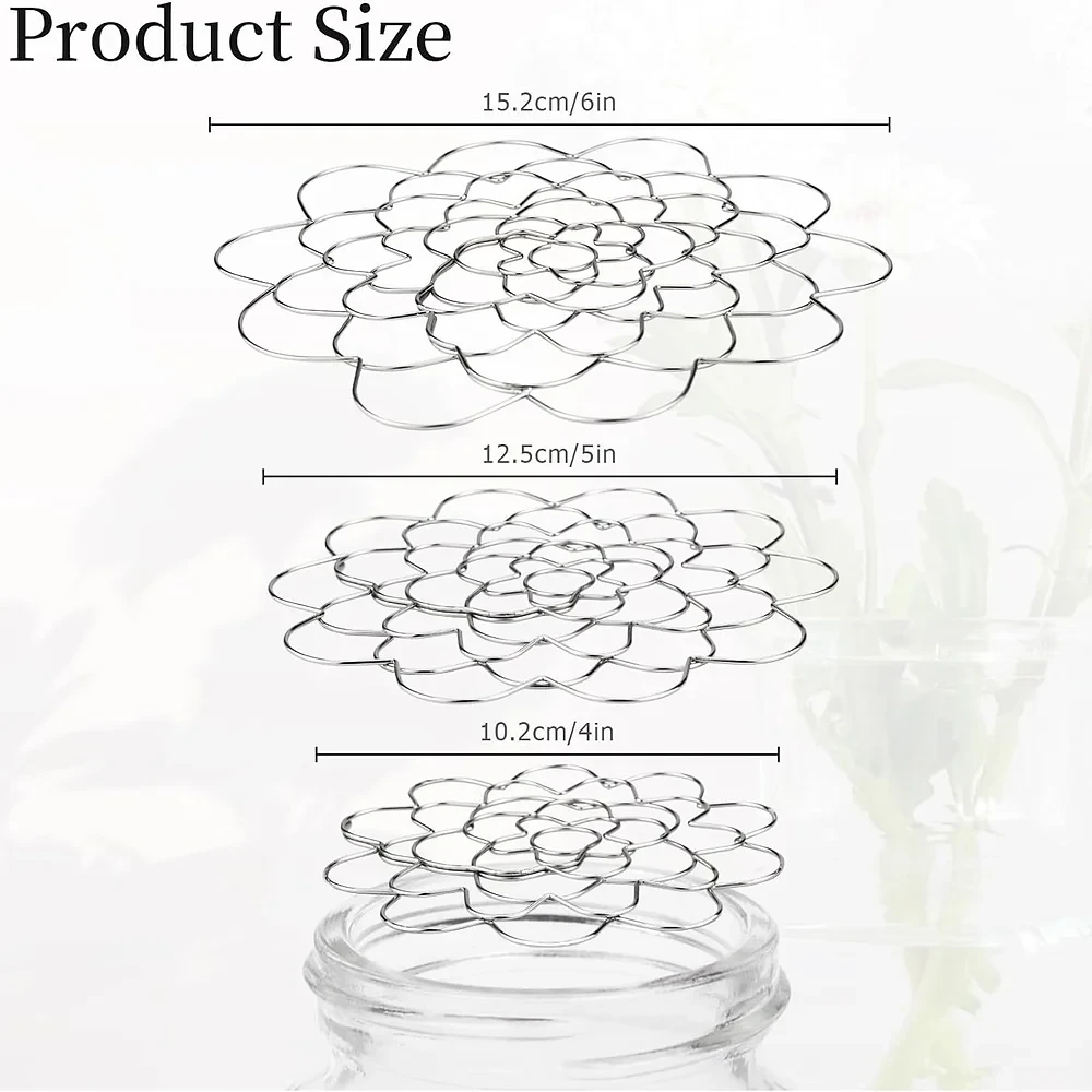 Vaseinnsatser i ulike størrelser inkl. klips for blomsteroppsatser (3 av 9)