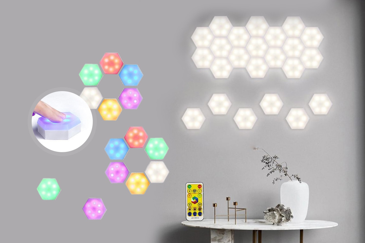 LED-vegglampe sekskant 2, 4 eller 6 lamper (12 av 13)