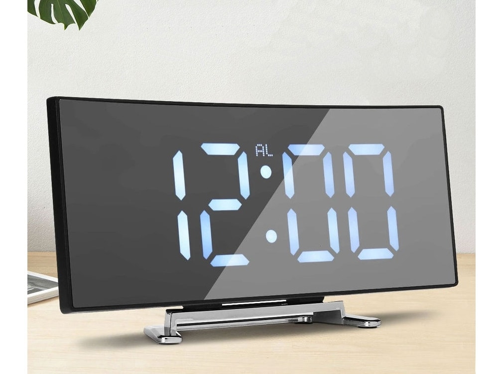 Digital väckarklocka med termometer och spegelglas (1 av 6)