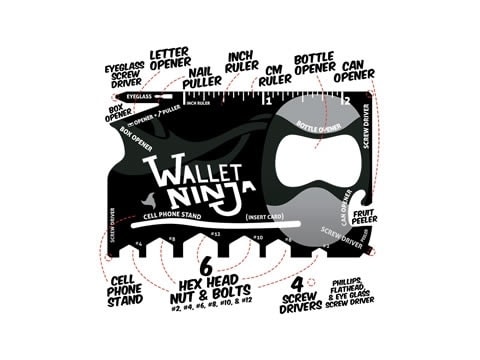 Wallet Ninja - multiverktyg i fickformat med 18 funktioner (3 av 9)