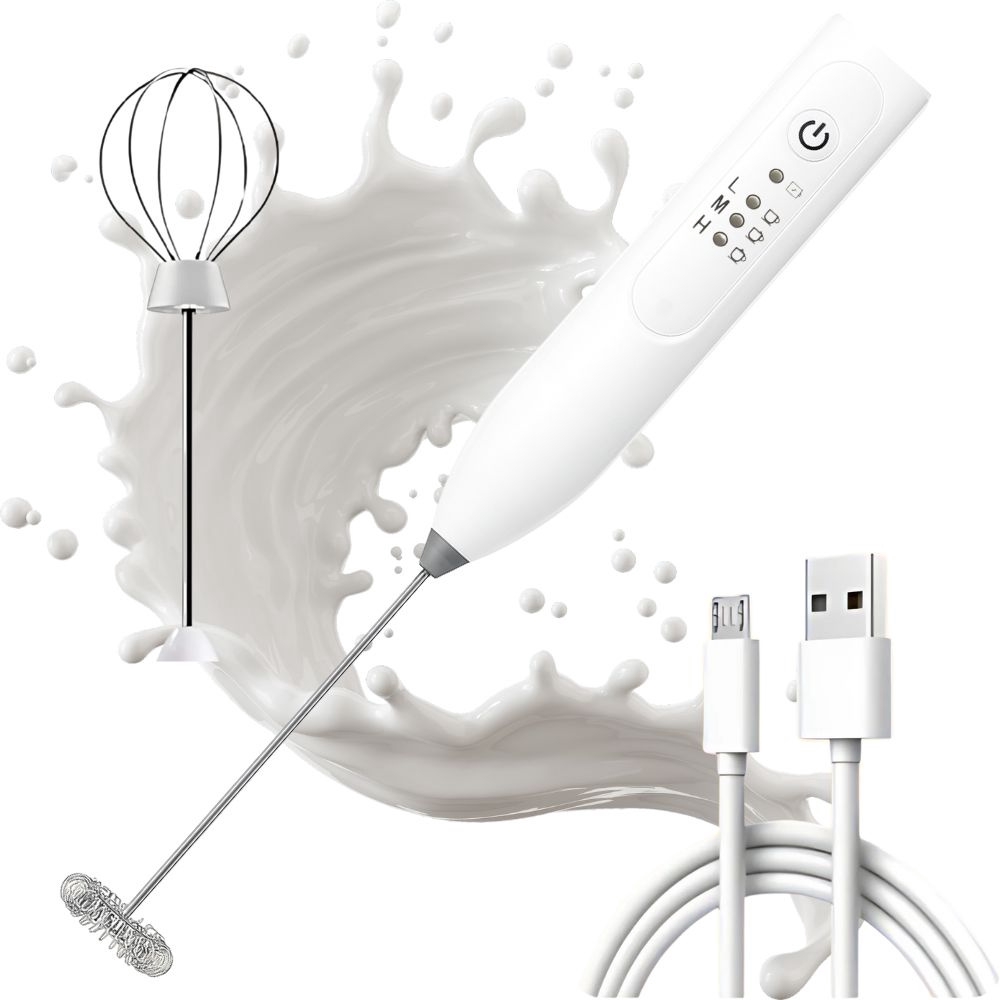 USB-laddningsbar mjölkskummare med tre hastigheter