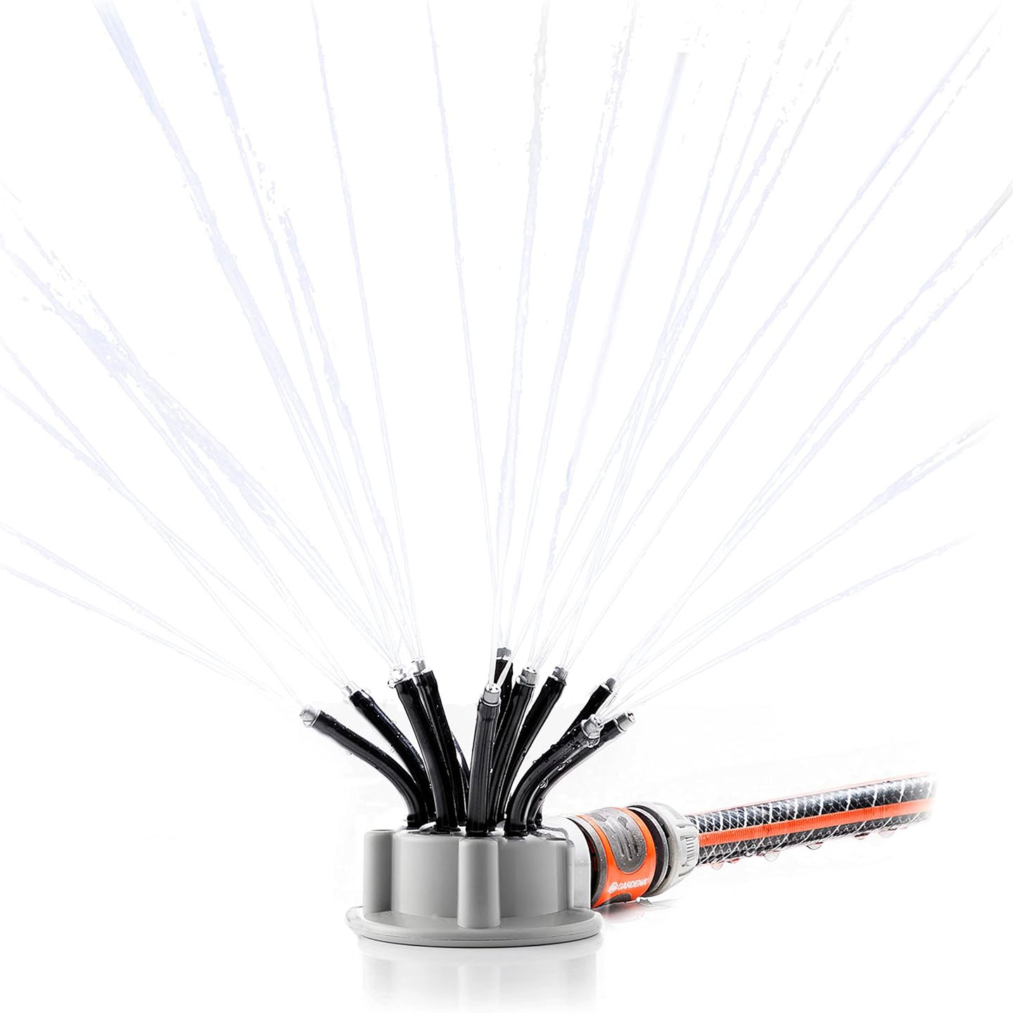 Vannsprinkler med 12 svingbare sprinklerhoder