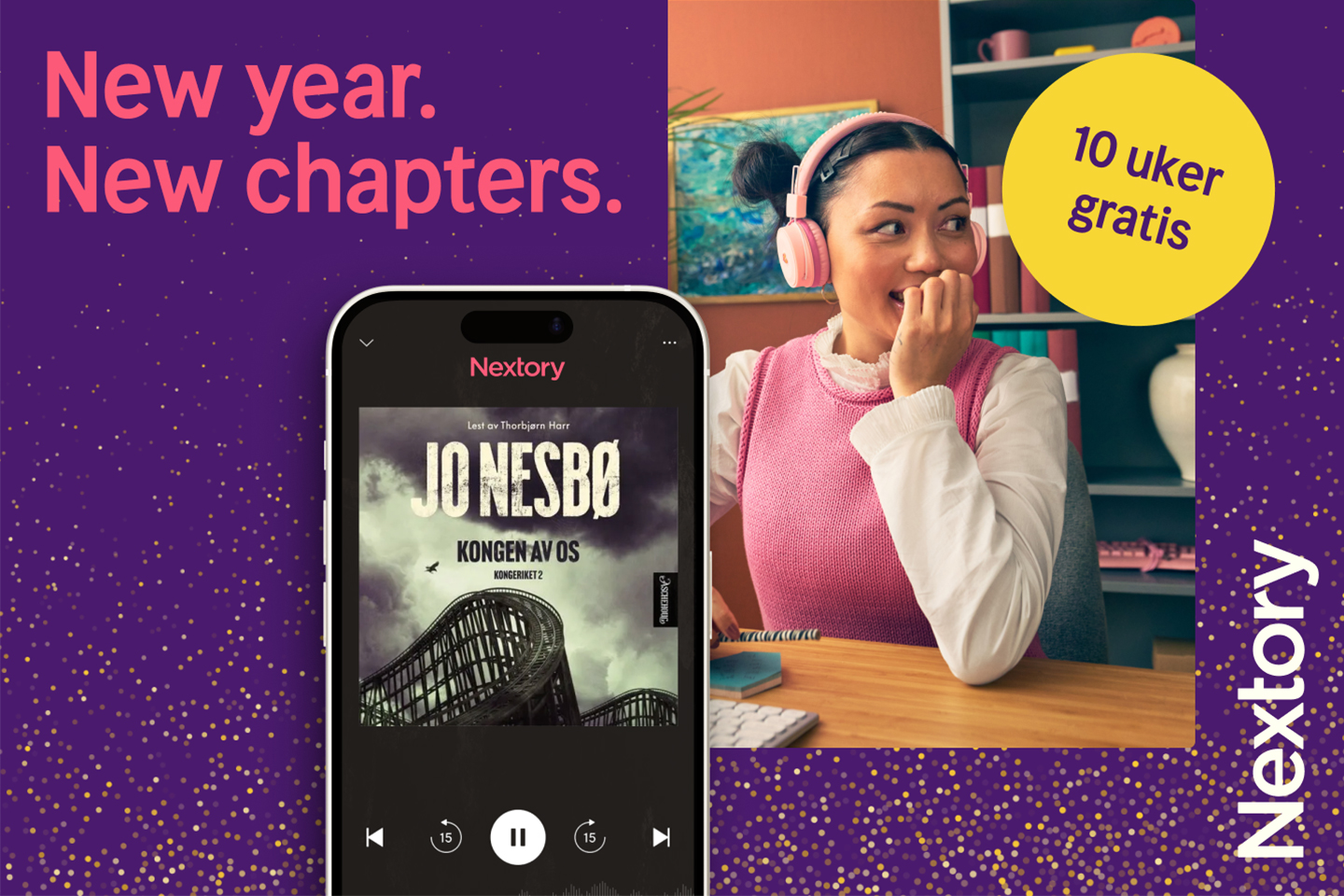 Les og lytt gratis i 10 uker hos Nextory - gjelder for nye og gamle kunder!