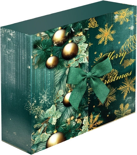 Adventskalender för män 24 gåvor, grön/guld 33x29x9 cm
