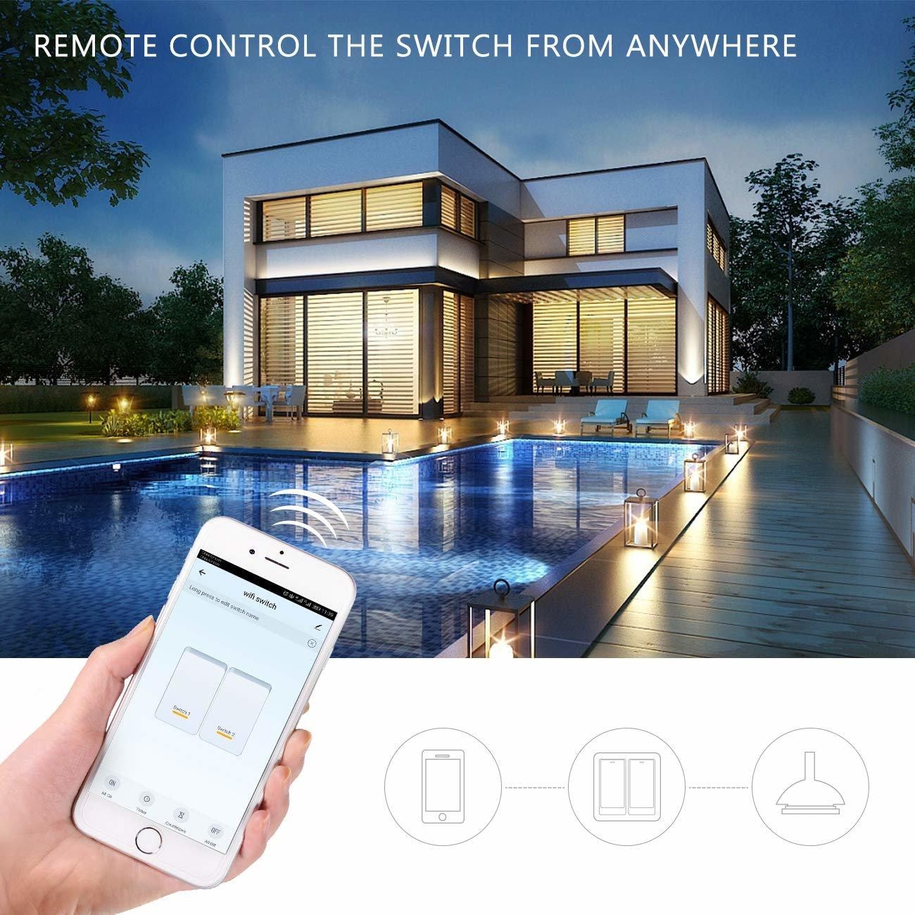 Smart switch - Wifi strömbrytare 2-polig (4 av 13)