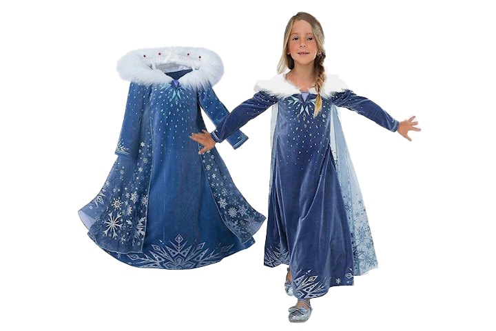 Blå kjole med detaljer barn (1 av 7)