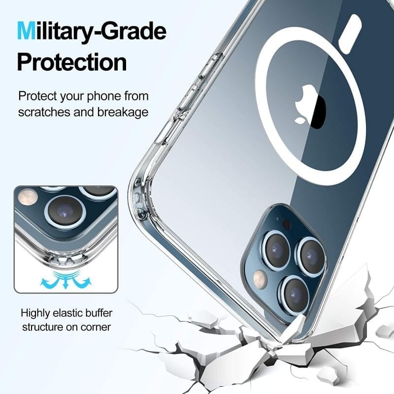 iPhone 12 Pro Max Transparent Stötdämpande Skal MagSafe-Kompatibelt (3 av 6)