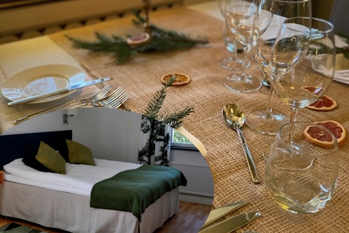 Julbord och övernattning för 2 på Hotel Malmköping