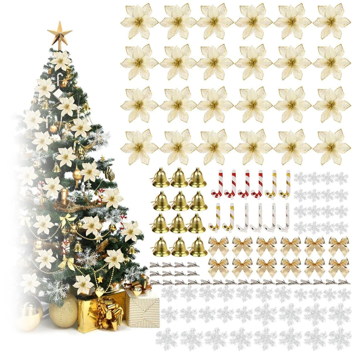 Juletreblomster og bjeller 120-pack (1 av 10)