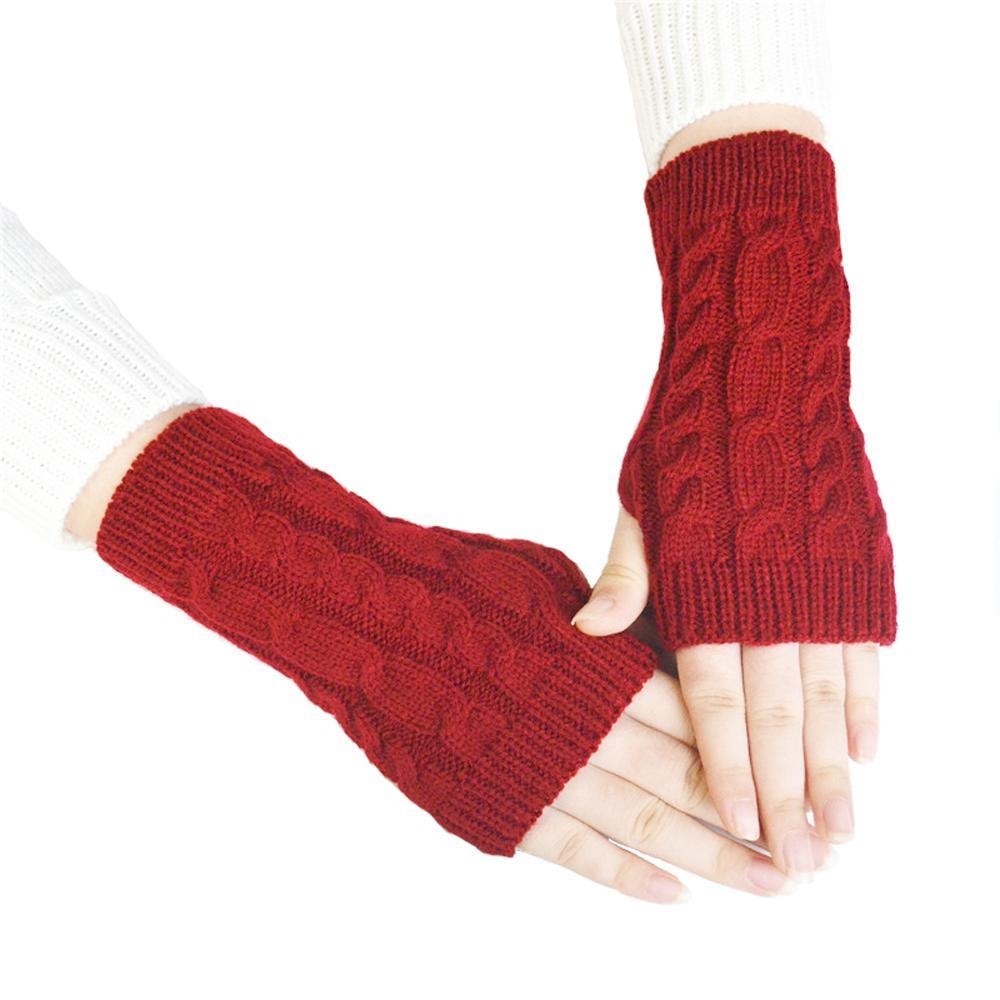 Fingerløse hansker med strikket mønster (2 av 4) (3 av 4)