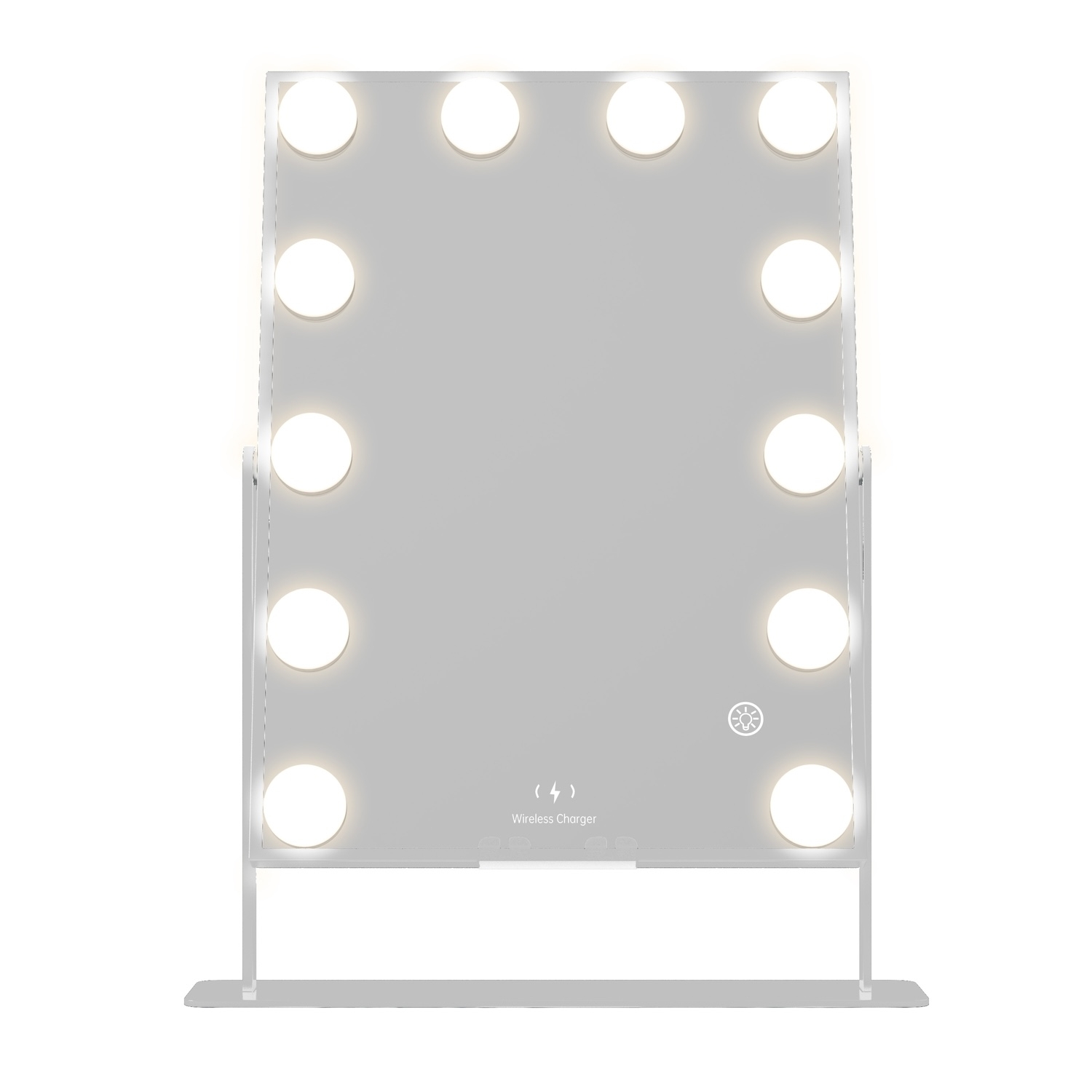 Sminkspegel Hollywood med 12 dimbara LED, Qi-laddning & Bluetooth vit