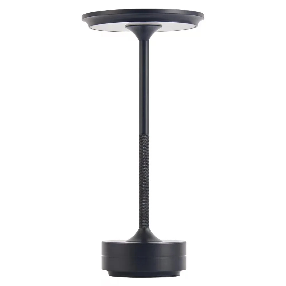 Trådløs Bordlampe i Metall - Oppladbar LED Industriell Design Svart