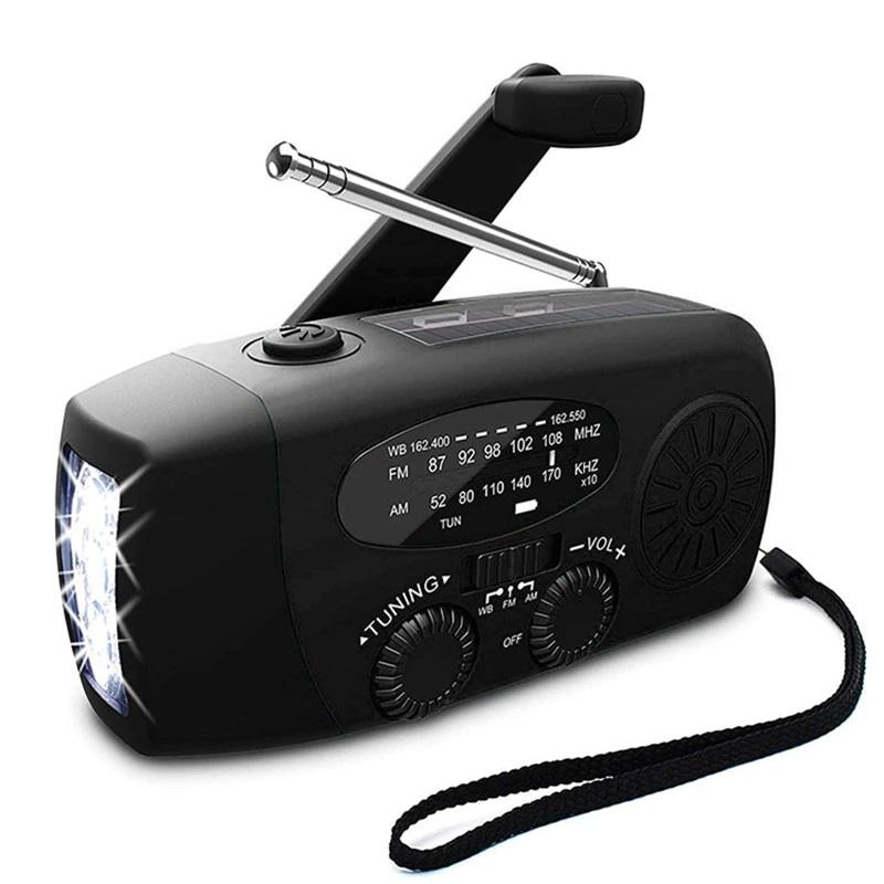Product Image for Vevradio med Solceller, Ficklampa och 2000mAh Powerbank SOS