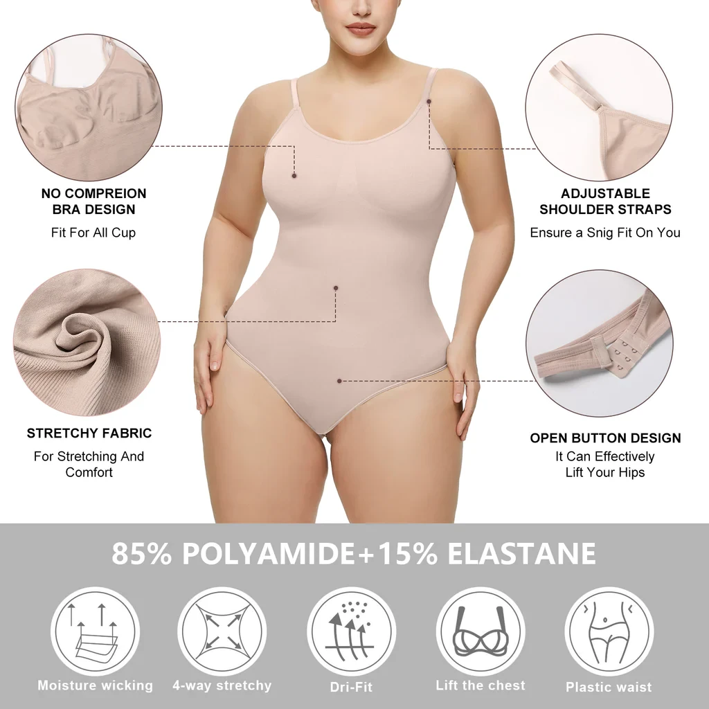 Elastisk og sømløs bodysuit for kvinner (4 av 10)