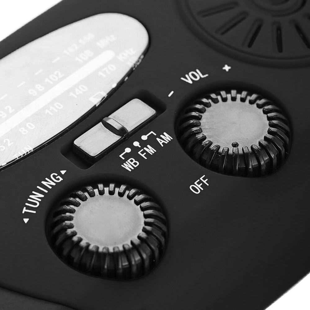 Vevradio FM/AM, drivs med handvev, solpanel eller USB (4 av 11)