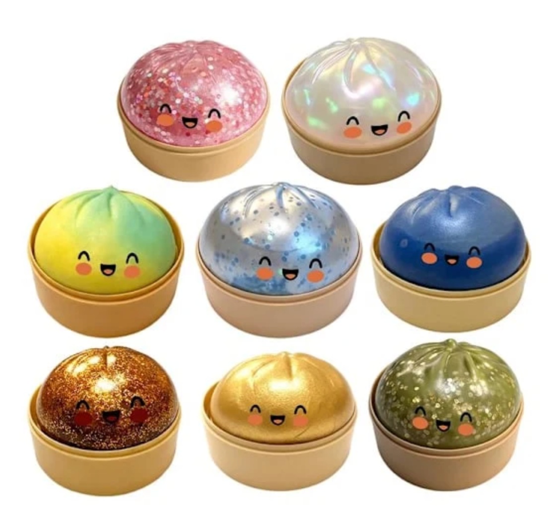 Dumpling Squishy Stressboll – Mjuk klämleksak för stress & ångest