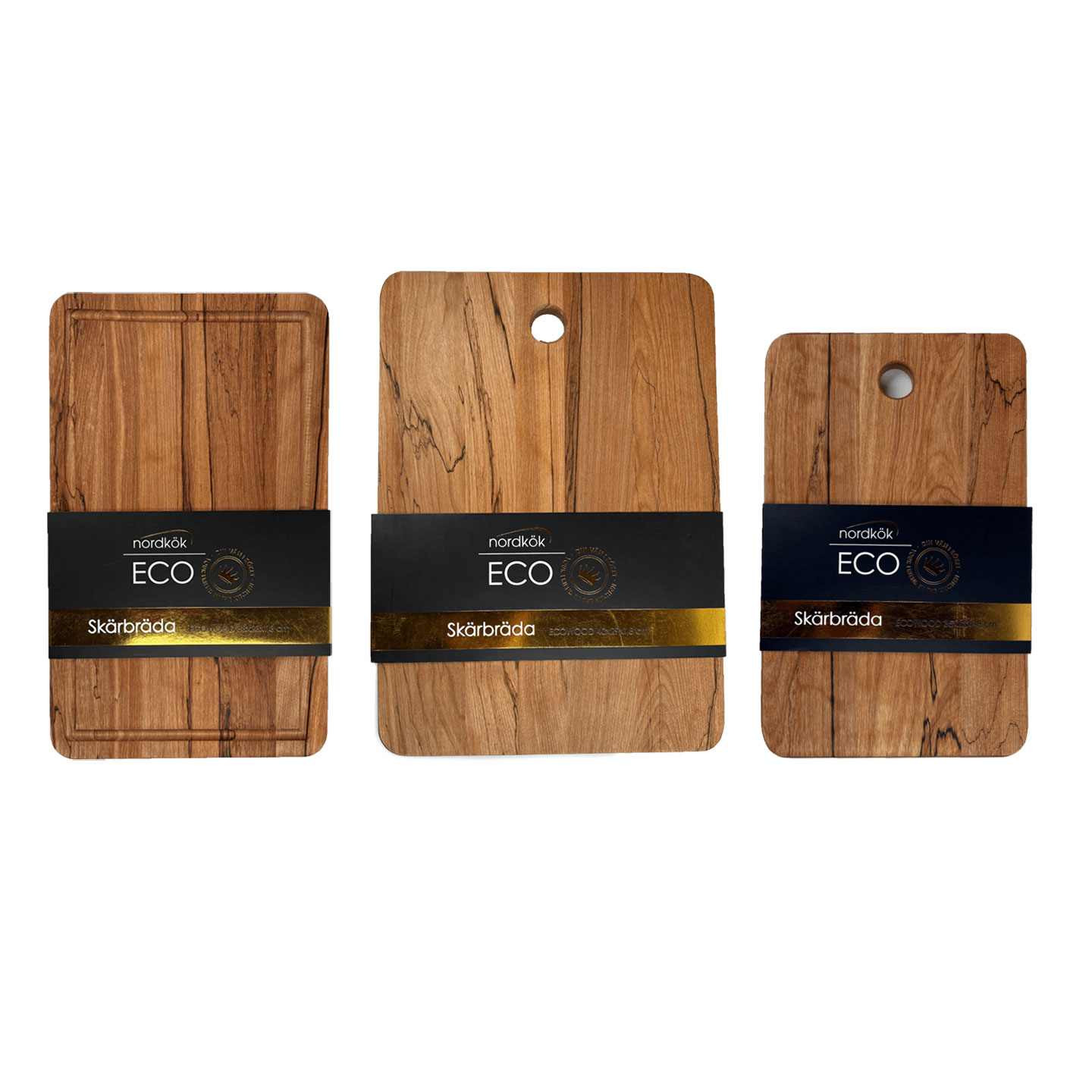 Nordkök ECOWOOD skärbräda 3-pack