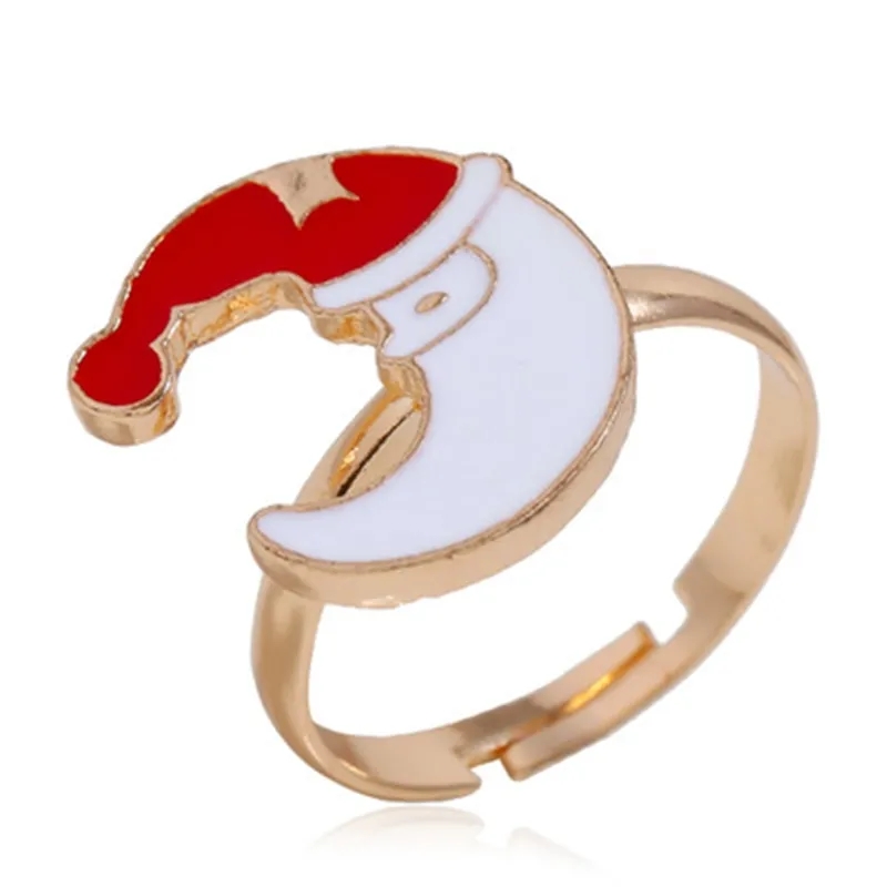 Product Image for Vackert rolig ring måne med tomteluva jul smycke