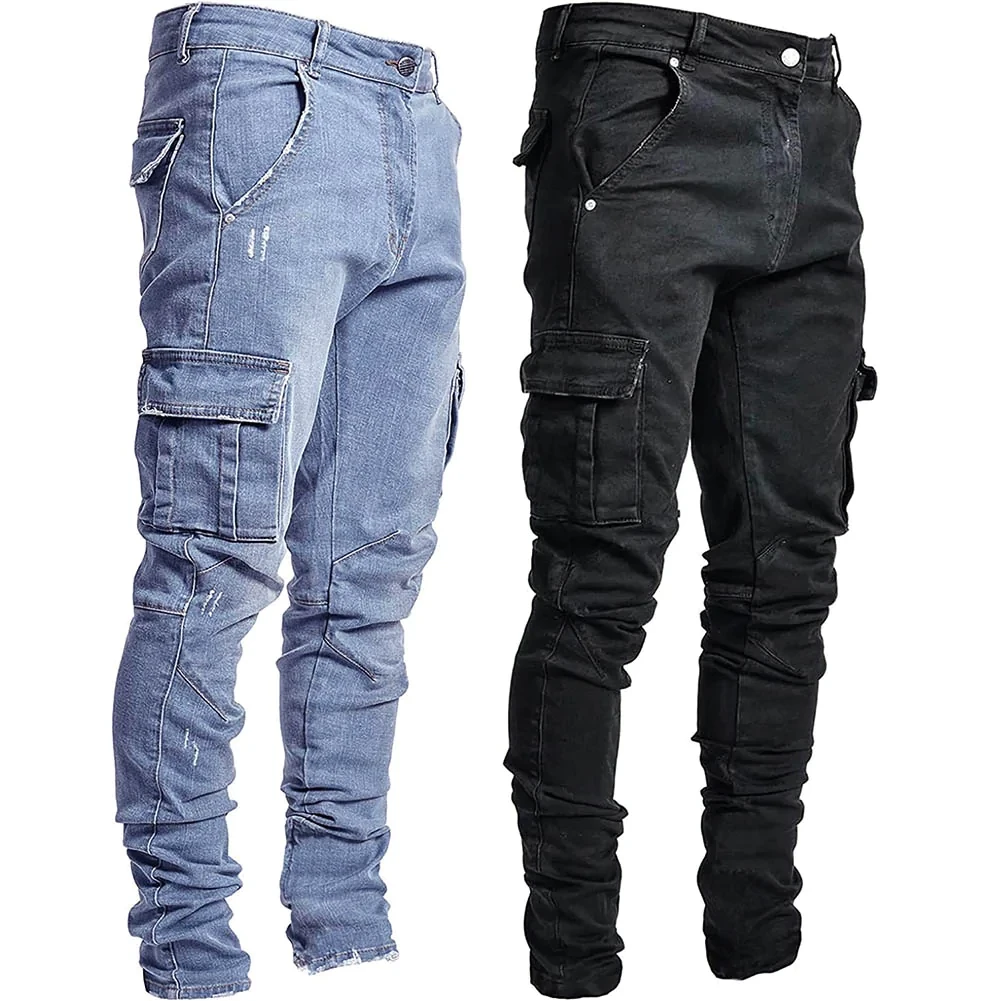 Skinny jeans med sidelomme for herre (7 av 9)