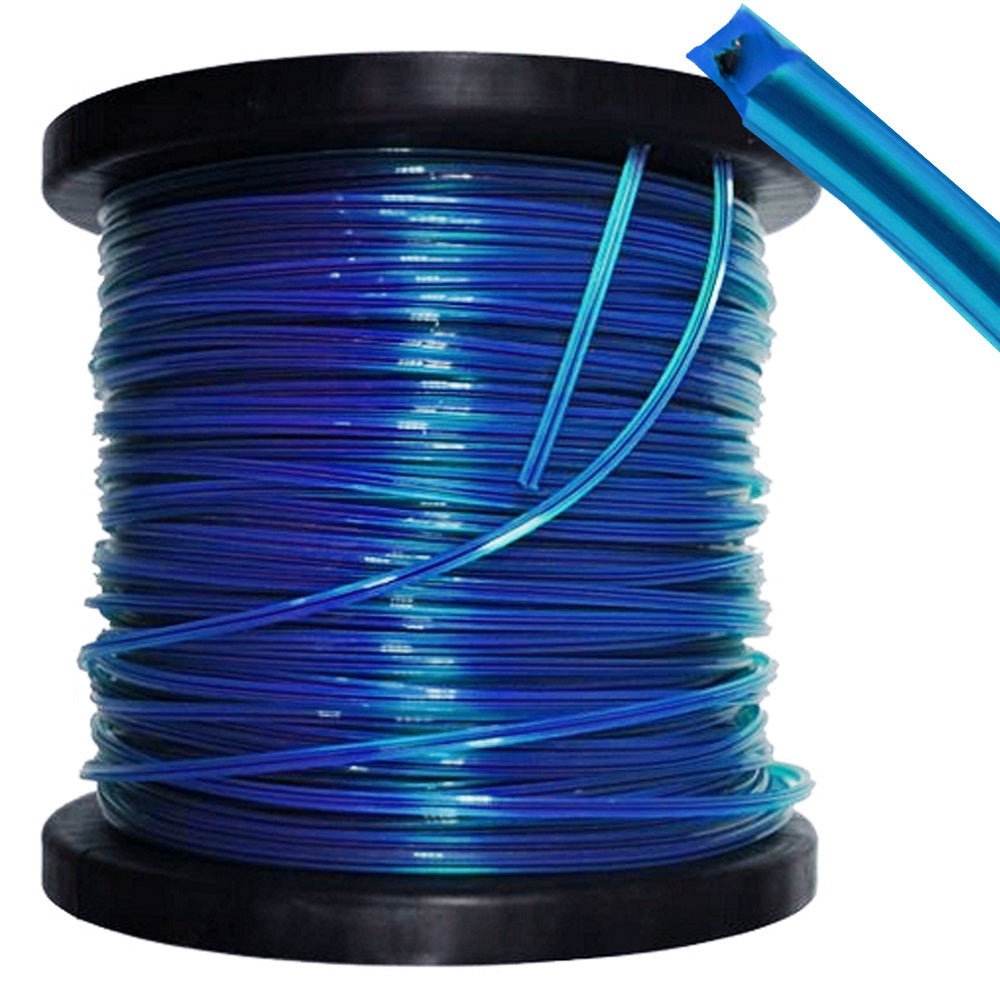 Trimmerlina 2,4 mm fyrkantig nylon med stålkärna 100 m navyblå