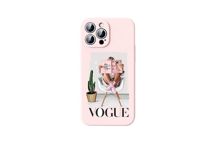 Silikonrosa for alle iPhone 14-modeller Vogue magazine rosa influencer