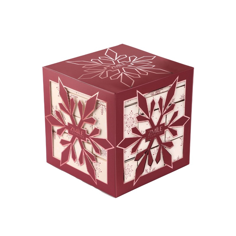 Zmile Cosmetics Beauty Advent Calendar Snowflake Puzzle Cube Cherry Red