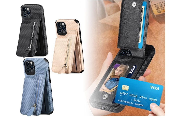 iPhone Skal med MagSafe Korthållare och Myntfack