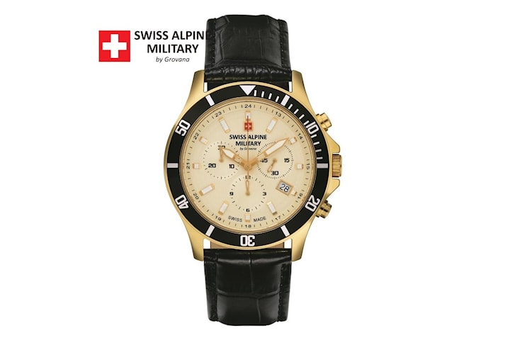 Swiss Alpine Military Blå Äkta Läder SAM7022.9511 Herrklocka