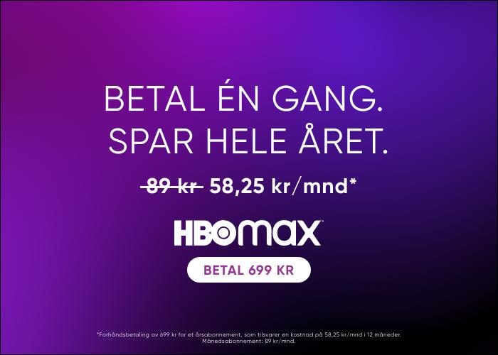 HBO Max helårsabonnement - 41% rabatt på årlig abonnement (1 av 5)