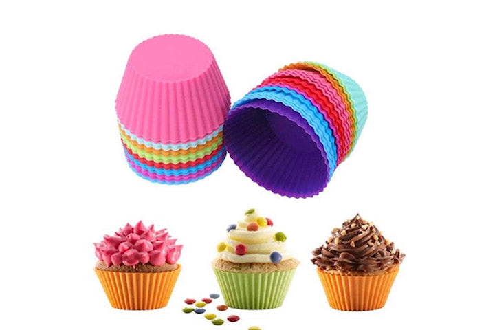 Färgglada muffinsformar i silikon 12- eller 24-pack