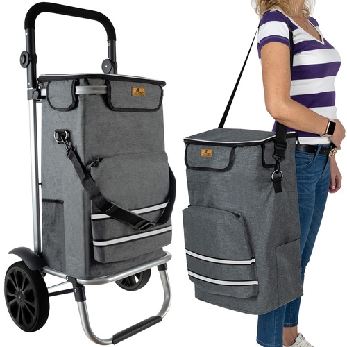 Hopfällbar shoppingvagn med väska 40L