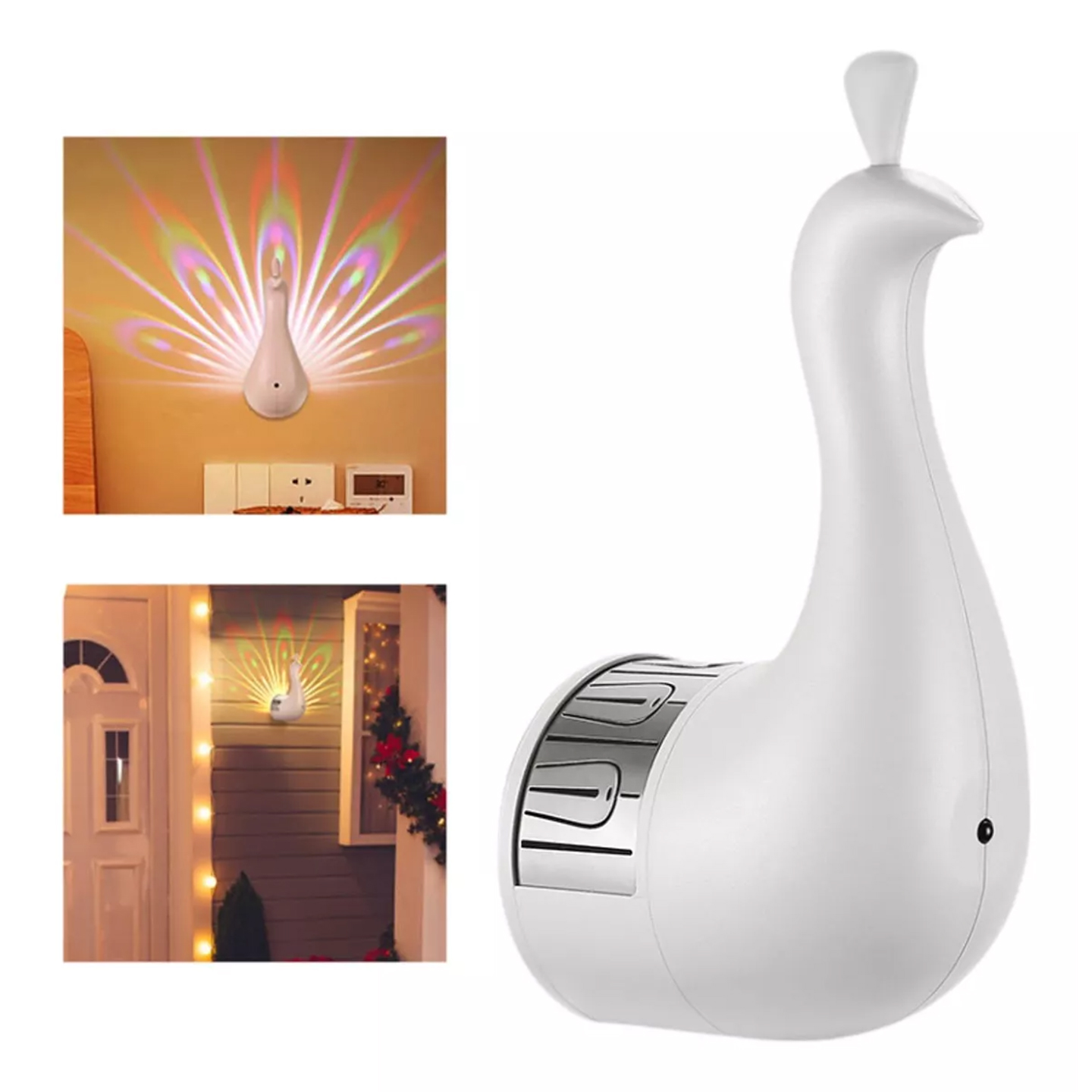 Påfugl projektor LED-lampe med fjernkontroll