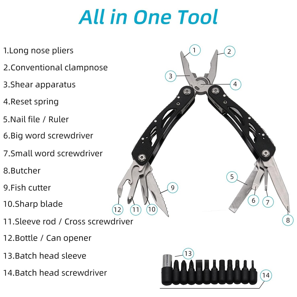 Kompakt multiverktøy med lommekniv (2 av 7)